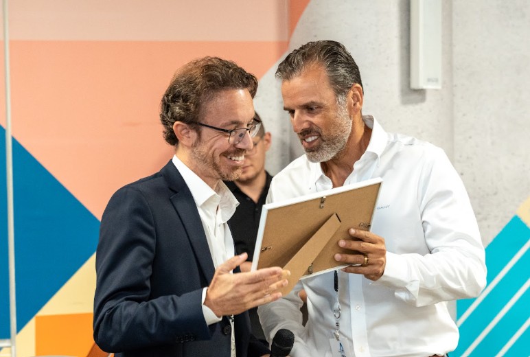 אייל גרין וקרלו טורסי בכנס התחבורה האווירית בפארק עתידים / Eyal Green and Carlo Torsi at the advanced air mobility conference at Park Atidim
