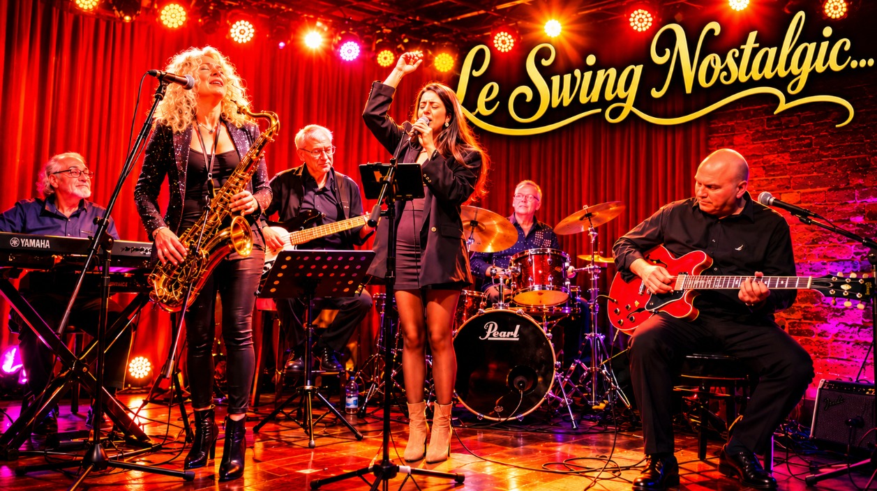 להקת Le Swing Nostalgic מופיעה על במה